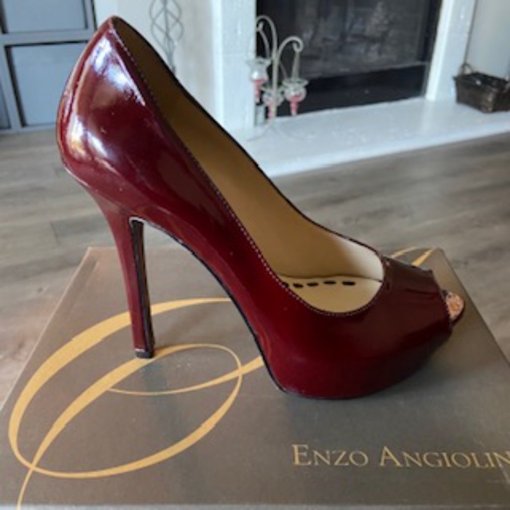 Brand New Enzo Angiolini Dark Red Patent Pumps